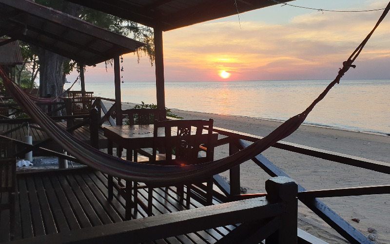 Chalet on the Beach during Sunset at The Station Tioman