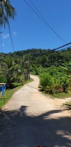 This road goes passed the Tekek Mosque leading towards the Trailhead to Juara Village